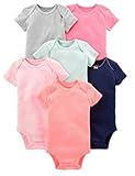 (12 Months)(Solid)Simple Joys by Carter's Girls' 6-Pack Short-Sleeve Bodysuit（12ヶ月)(無地）カーターズ・ガールズの6パ