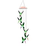 変光LEDソーラー携帯風チャイム、LED吊り下げランプソーラー風鈴ライト6つHummingbird Wind Chimes forアウトドアインドアホームヤードガーデンデコレーション用
