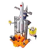 Ghbunuz 公式ライセンス、長征5号ロケット、天宮宇宙ステーション、月面探査車、宇宙船、発射可能、500センチ飛行、押しボタン式、昇降操作台、開閉式保護架、観測台付き、3歳以上対象、プラスチック製、組み立て式、教育玩具、パラメータ記載あり (【離陸可能】豪華デュアルロケット基地【ロケット2基＋宇宙飛行士4名】（現在射出ボタン機能なし）)