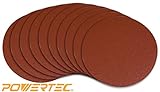 POWERTEC 110390 12-Inch PSA 100 Grit Aluminum Oxide Sanding Disc, Self Stick, 10-Pack [並行輸入品]