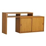 arne テレビ台 コーナー ハイタイプ 伸縮 完成品 パソコンデスク キャビネット T+D 105W引戸 北欧モデル チーク