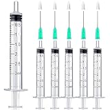 TOUFEIYUAN シリンジ5枚3ml 18G針 注射器 補修用注射器 リキッド調合 注入に便利 シリマーセット カートリッジ 復活 再生 工具 レジン 接着剤 インク 補充 (3ml5枚-18G針)