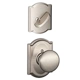 Schlage Lock Company F59PLY619CAM Satin Nickel Plymouth Interior Pack Knob Set with Single Cylinder 