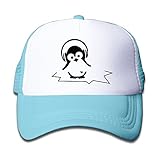 キッズ メッシュキャップ 通気性 今季最新 ウトドア メッシュハット ペンギン 紫外線防止 帽子 カジュアル ストーリート系ライトブルー プリント付き 無地
