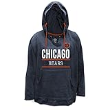 NFL Chicago Bears Vノッチプルオーバーフードwith raggedエッジ、4 x、チャコール/ヘザー