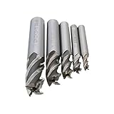 超硬エンドミル 4枚刃 フライスシャンク 加工用カッター 鋼製 HSS-AL ストレート 工業用品 5本セット フライス 4・6・8・10・12mm