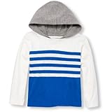 THE CHILDREN'S PLACE(ザ・チルドレンズプレイス) ロングスリーブカラーブロックストライプフードトップ トップス長袖Tシャツ 3歳【並行輸入】