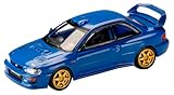 HJ64 1/64 スバル インプレッサ 22B STi Version (GC8) Rally Base Car CARBON BLUE 完成品 HJ647041BL