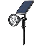 Amirソーラーライト、360 ??調節可能なソーラーLEDアウトドアスポットライトスーパー明るい壁ライト、アウトドア、風景ライト、防水セキュリティナイトライト(ホワイト) 14.4 ounces U