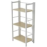 山善(YAMAZEN) 折りたたみ 収納ラック 幅47×奥行27×高さ93cm ナチュラルメイプル/アイボリー POR-3(NM/IV)