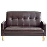 タンスのゲン ローソファー レザー 2人掛けタイプ 木脚 ブラウン 65030002 BR