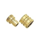09QCGT 2-Piece Green Thumb Brass Quick Connector Set for Hose [並行輸入品]
