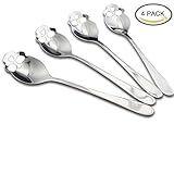 Guestway Stainless Steel Spoon Funny Skull Shaped with Holes Flatware for Kids Silver 4PCS by Guestw