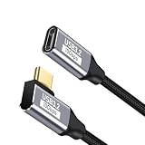 ALLVD 2025アップグレードUSB Type-C延長ケーブルUSB C 3.2延長ケーブルLタイプPD 100 W急速充電【4K@60Hz映像出力】高耐久ナイロン編み10 Gbps高速データ転送 USB-Cオス・メス双方向転送スマートフォン/タブレット/パソコンM-ac Bo-ok/iP-ad/SW-itch/Sur-faceなど対応（1 m）