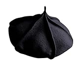 Plus Nao(プラスナオ) 子供用 大人用 ベレー帽 とんがりベレー帽 ベレーキャップ シンプル 無地 ウール 秋冬 男女兼用 マニッシュ キッズ 大人用 ブラック