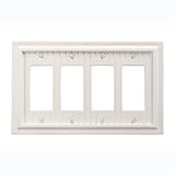 AmerTac 179R4W Cottage Composite Wood Quad Rocker-GFCI Wallplate, White [並行輸入品]