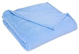 All SeasonsマイクロフリースPlush Solid Blanket キング ブルー 0