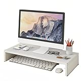 モニター台 机上台 パソコン台 二段式 PC台 卓上 キーボードスマホ収納 プリンター台 ディスプレイ台 人間工学デザイン 机上整理 幅50*奥行20cm*高さ9cm 幅50*奥行20cm*高さ14cm ブラッシュドブラックオーク色 ライトウォールナット色 ウォームホワイト ウォームホワイト ([ウォームホワイト], 単層 50*20*9CM)