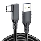 USB Type C ケーブル 1.5M L字 USB3.1 Gen2 10Gbpsデータ転送 USB-A to USB-C Android Auto対応 タイプc ケーブル【3.1A急速充電 】 高耐久ナイロン編み Macbookシリーズ/GalaxyS24/iPad Pro/iPad air/Xperia/Yoga/SSDその他type cデバイス対応