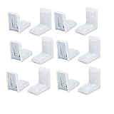 uxcell アングルブラケット ホワイト シルバートーン 金属 プラスチック コーナーブレース 12個入り