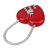 BQLZRミニキュート3桁旅行荷物スーツケース南京錠レッドハート型コード化ロック