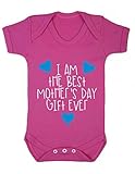 Blue Hearts - I Am The Best Mother's Day Gift Ever Cute Statement Baby Bodysuit Babygrow Vest by Jus