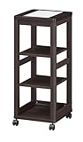 白井産業 【SHIRAI】 キッチンワゴン タイル天板 キャスター付き ダークブラウン 幅約35㎝  隙間収納 エレガントなセシルナ CEC-3540WDK