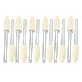 uxcell フェルトボブ 5×15mm フェルト軸付ホイール フェルト 金属 43mm 12個入り