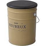 山善(YAMAZEN) スツール 収納付き ペール缶タイプ 取っ手付き ベージュ CS-31(BE)