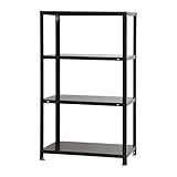 スチールラックのキタジマ スマートラック NSTR-443 幅70×奥行20×高さ120cm 4段 ブラック 40kg/段