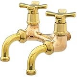 カクダイ ガーデン用双口ホーム水栓 レトロ 705-105-13