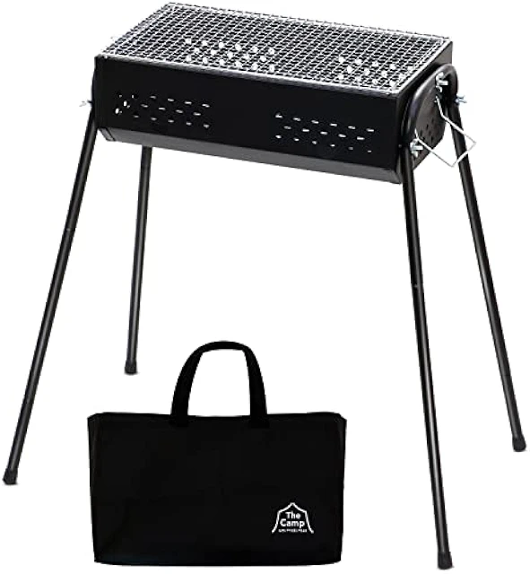 PYKES PEAK(パイクスピーク) バーベキューコンロ BBQ コンロ 大型 大人数 1人～4人用 コンパクト  4段階高さ調整 COMPACT GRILL X-S ブラック