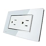ILS - White Crystal Glass Wall Power Socket VL-C3C2US-81 AC125-230V