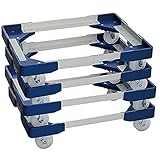 日東(NITTO) L型アルミ台車(50Lコンテナ用) 4台組 NTA-N7550NB*4