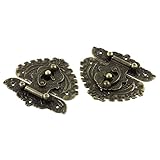 SODIAL(R) 2ｘ81mmx74.5mm ビンテージスタイルのボックス スーツケース ロック フック ラッチ