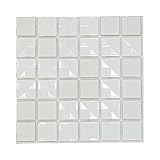 シール式モザイクタイルシート デコレ　［トルテ/1枚販売］/ホワイトブライト/1枚サイズ：15cm×15cm/Z3K