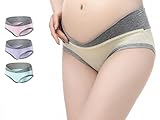 monvecleレディース4パックv-shapeローライズウエストバンドunder theバンプコットンマタニティショーツ US サイズ: XS