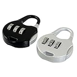 uxcell シルバートーン ブラック　リセッタ ジュエリーボックス スーツケース　ミニコンビネーションロック ２個入り