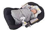 BlueberryShop Minky Reversible for CAR SEAT Swaddle Wrap Blanket Sleeping Bag for Newborn baby showe