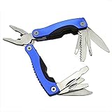 FixtureDisplays 11-in-1プレミアムポケットマルチツールwith Sheath , Knife , Pliers , Saw & More、ブルー18103-npf