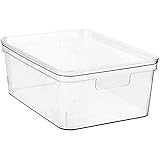 boxsweden Crystal Storage Container with Lid, Medium, 36 x 27 x 14 cm Size
