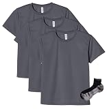 [グリマー] ＵＶドライTシャツ 3枚組 Sportsソックスセット ダークグレー LL