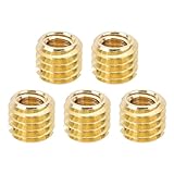 PATIKIL 1/4" メス から 3/8" オス 変換 ネジ アダプター 5個 セット 三脚 ネジ アダプター マウント カメラ モノポッド ビデオ DSLR SLR マイク スタンド 金