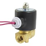 uxcell　ソレノイドバルブ　空気圧　電動　AC　380V 　メスネジ12.7mmPT　2ウェイ　2ポート