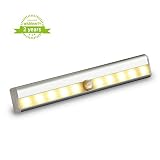 10 LED電池式モーションセンサークローゼットライト、スティックオンポータブル10-ledワイヤレス引き出し/ワードローブ/キャビネット/車のトランク/階段/ステップライトバーwith磁気ストリップ