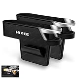 ハイエース 車用サイド収納ボックスシートポケットハイエース 200系 3型 ４型 5型 6型 車用 シート隙間埋め シート 車席隙間ポケット 車用ドリンクホルダー 小物入れ付き 落下防止 (運転席用と助手席用/2個,ブラック)