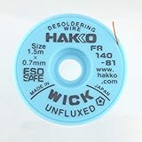 HAKKO はんだ吸取り線(フラックス無し) 線幅0.7mm×長さ1.5m FR140-81
