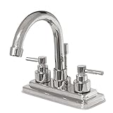 Kingston Brass KS8661EL Two Handle 4 in. Centerset Lavatory Faucet with Brass Pop-up