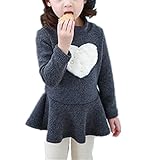 WIN 子供服 ガールズ ワンピース チュニック リボン あったか 裏起毛 入学式 入園式 卒業式 卒園式 キッズ 子供服 女の子 ガール ガールズ 礼服 (150cm, グレー)