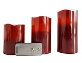 Candle Flameless LED with Remote pack of 3(343536) Cinnamon Smell (Red)【クリスマス】【ツリー】 [並行輸入品]
